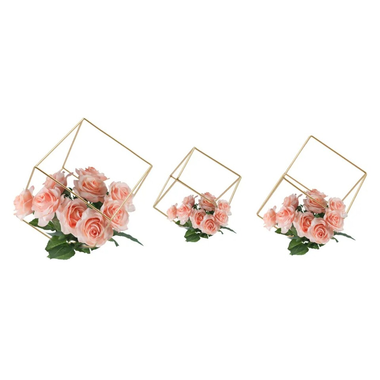 Gold Vase Geometric Flower Stand Wedding Vases For party Home Venue Garden Decor